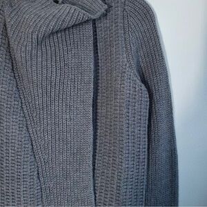 Lou & Grey Wool Blend Contrast Knit Moto Cardigan